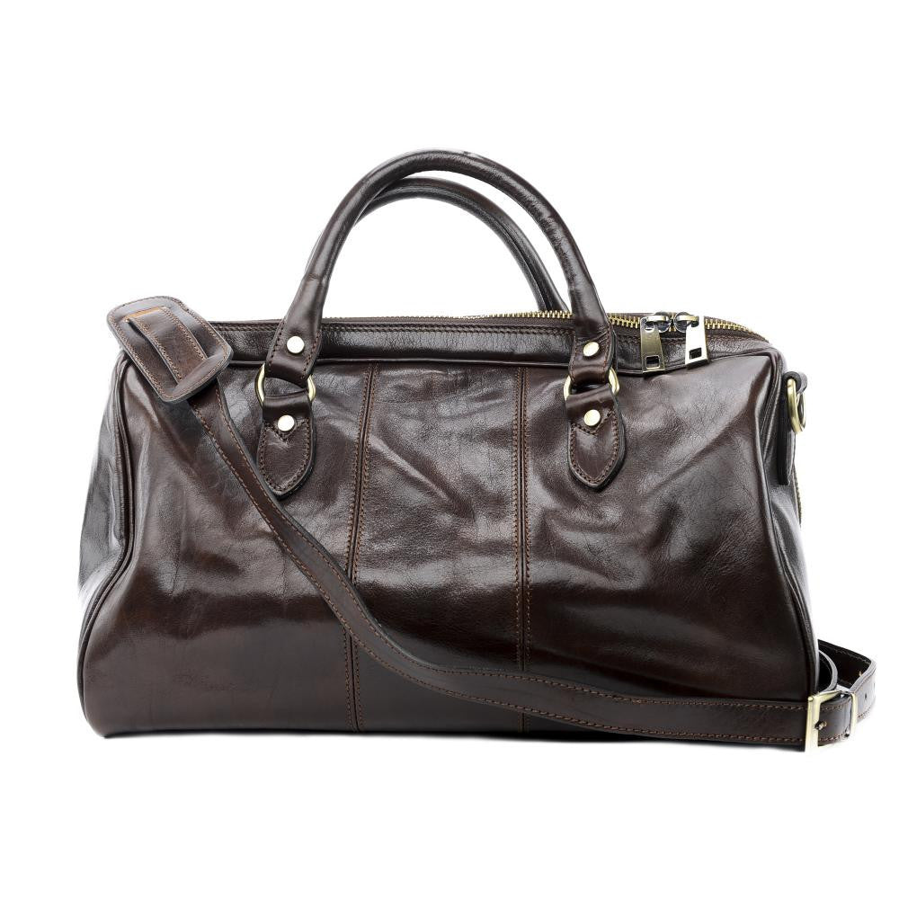 Sac de voyage en cuir lisse ANGKOR Chocolat