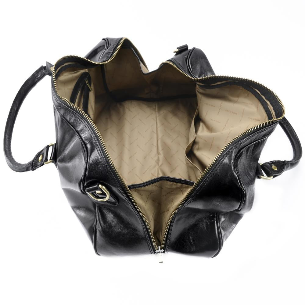 Sac de voyage en cuir lisse ANGKOR Noir