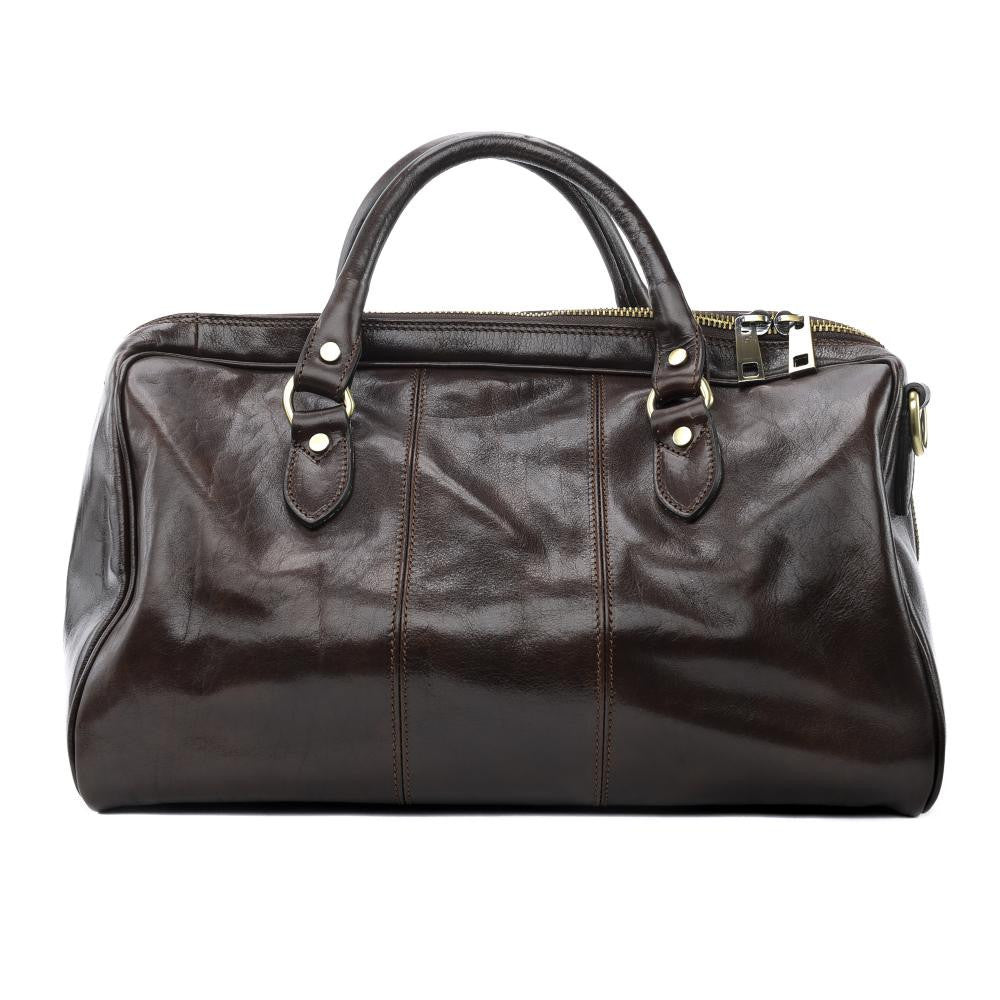 Sac de voyage en cuir lisse ANGKOR Chocolat