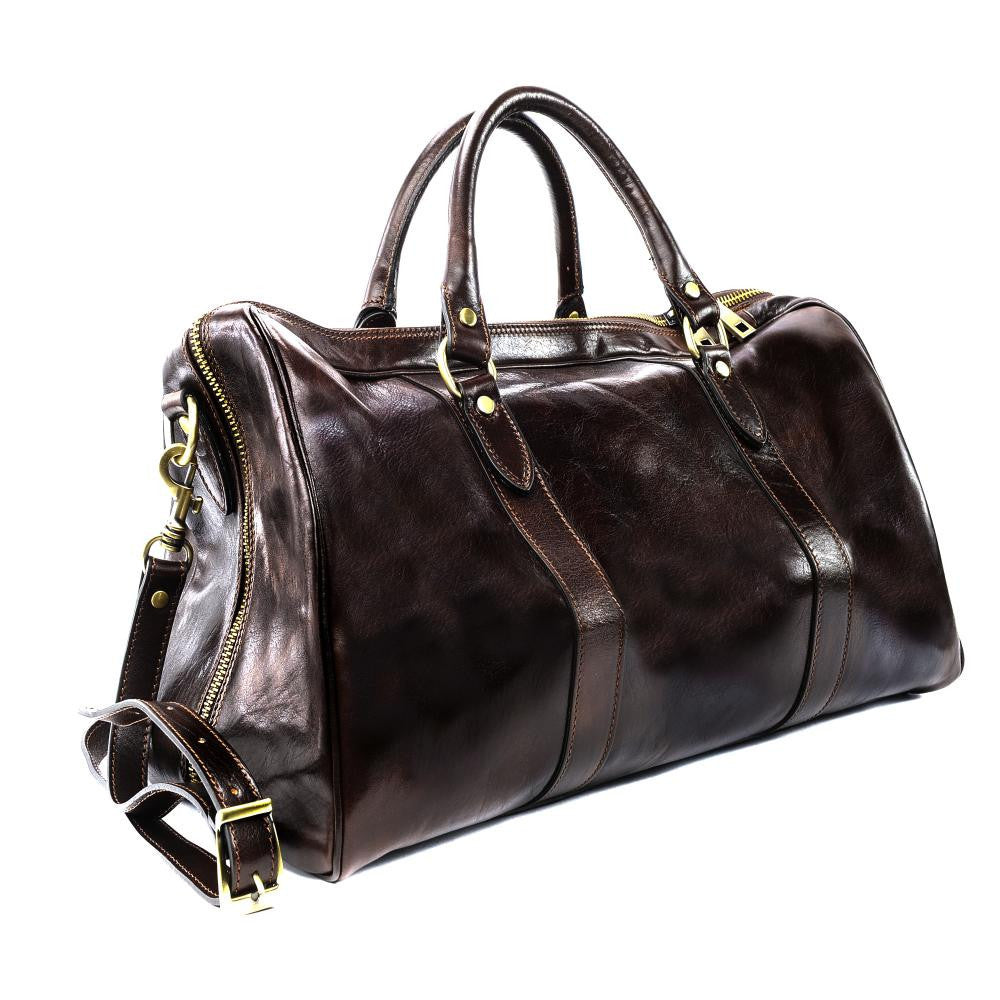 Sac de voyage en cuir lisse KALAHARI Chocolat