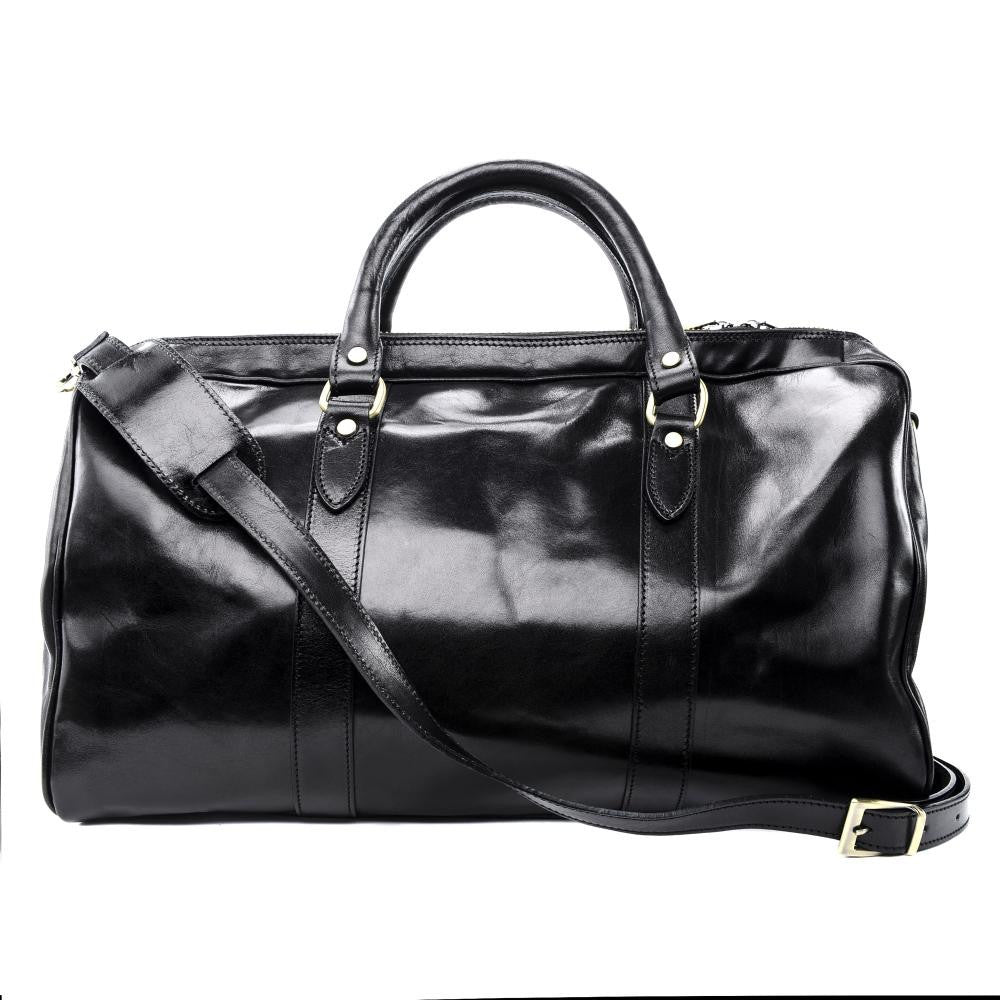 Sac de voyage en cuir lisse KALAHARI Noir