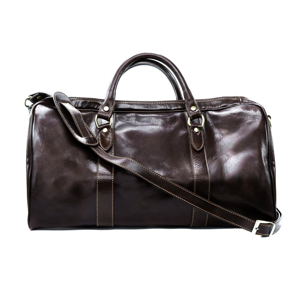 Sac de voyage en cuir lisse KALAHARI Chocolat