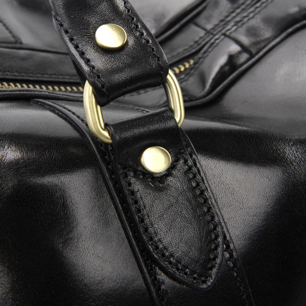 Sac de voyage en cuir lisse KALAHARI Noir