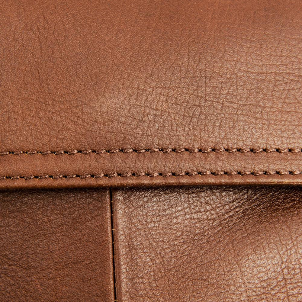 Sac de voyage en cuir lisse ACCRA Camel foncé