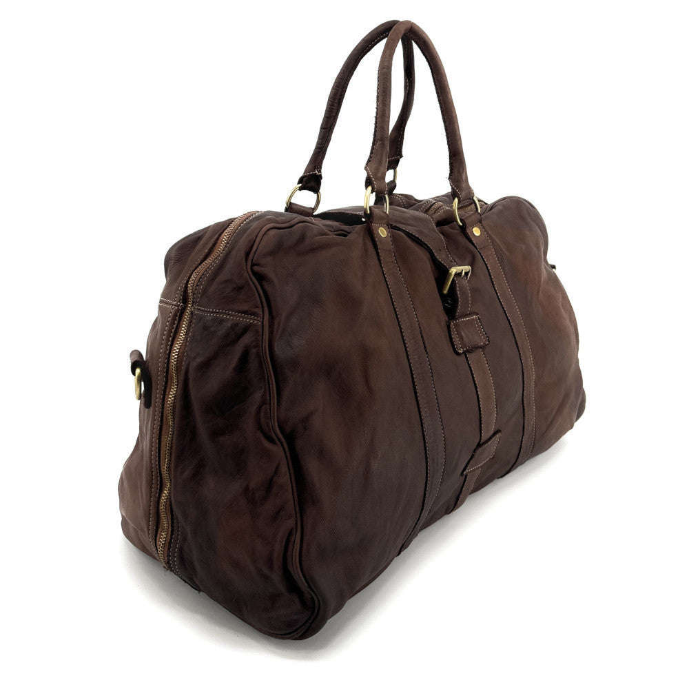 Sac de voyage en cuir vintage COBA Chocolat