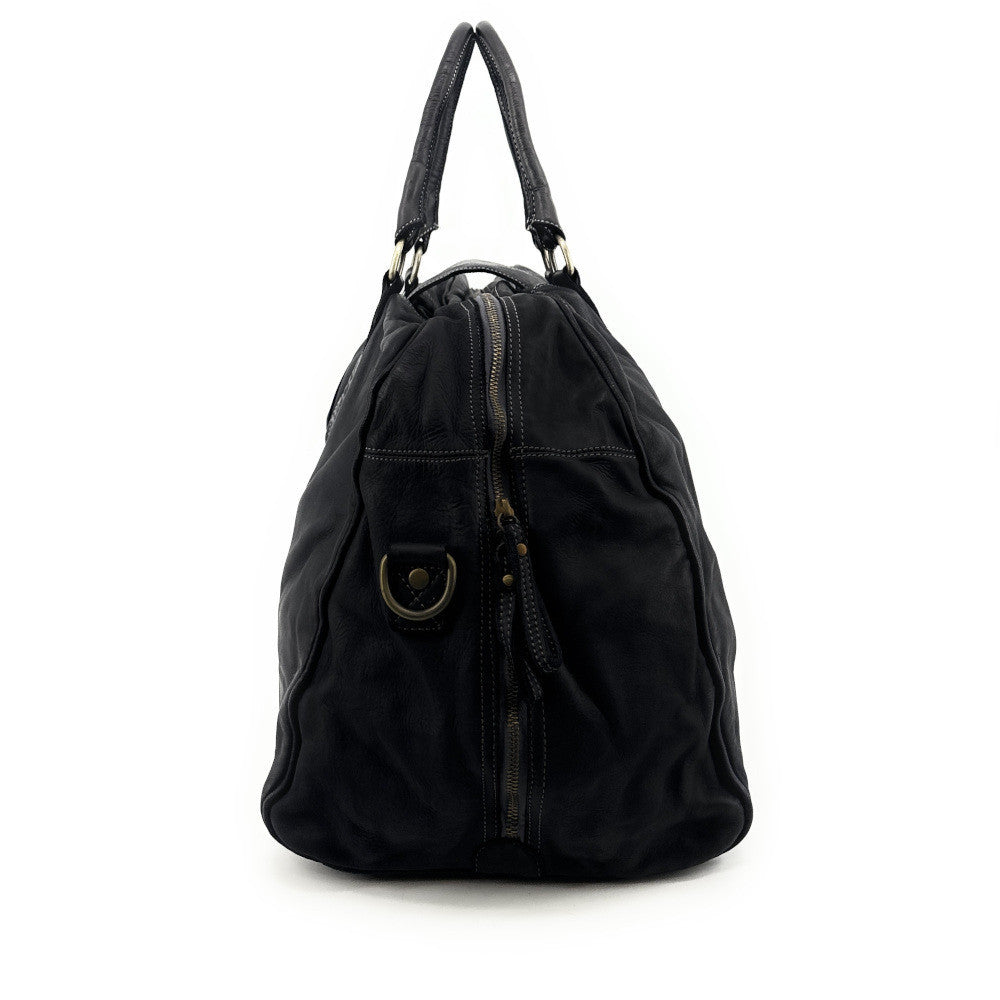 Sac de voyage en cuir vintage COBA Noir
