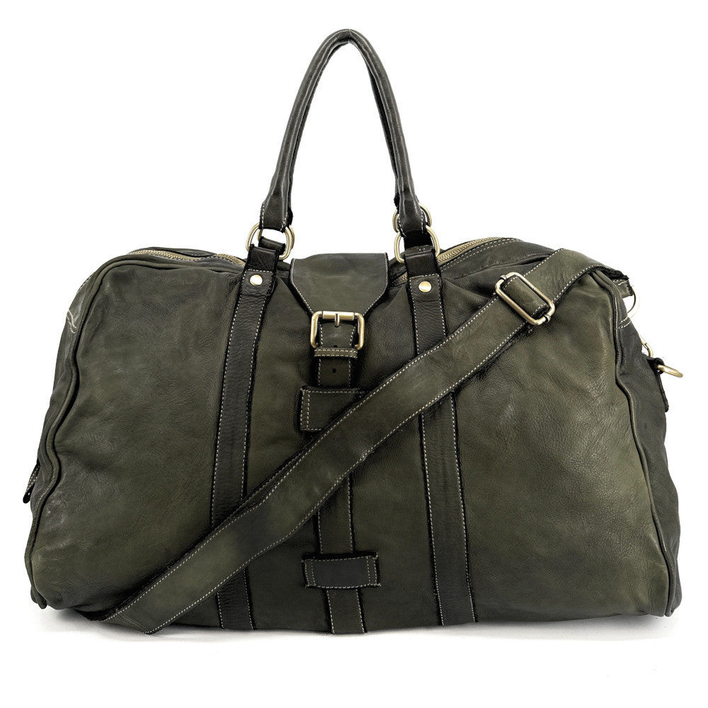 Sac de voyage en cuir vintage COBA Kaki