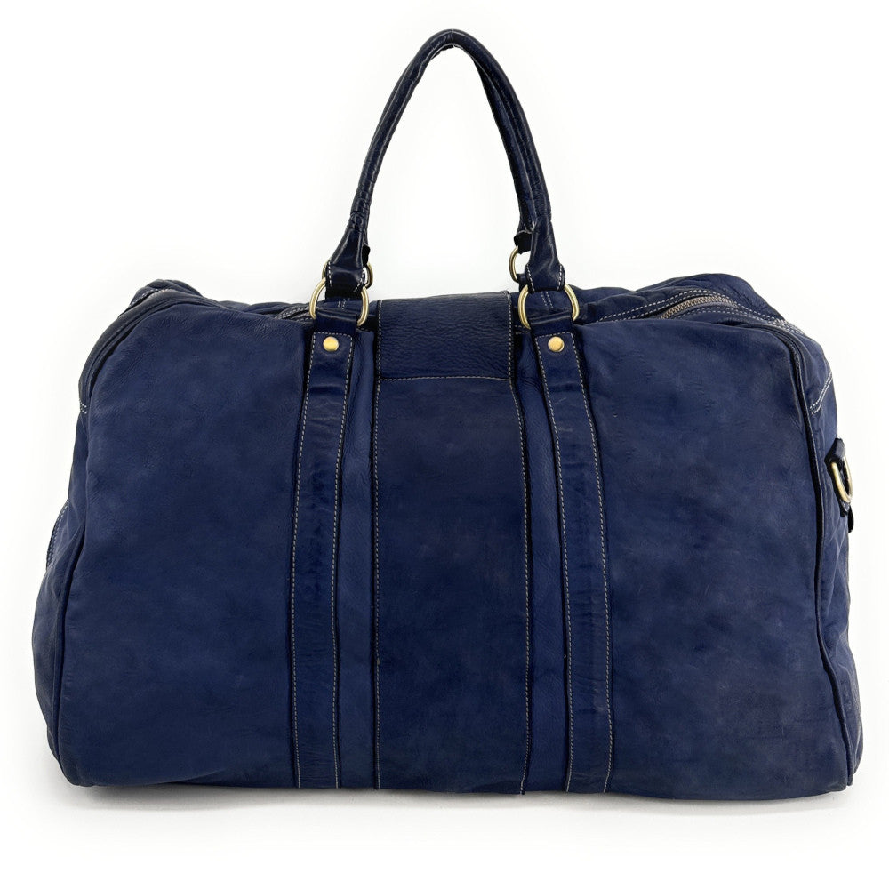 Sac de voyage en cuir vintage COBA Bleu profond