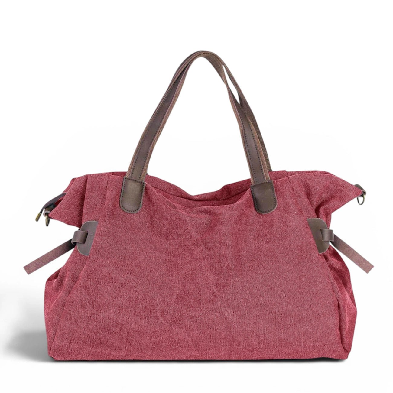 Sac de voyage et week-end cuir et toile FIDJI Bordeaux