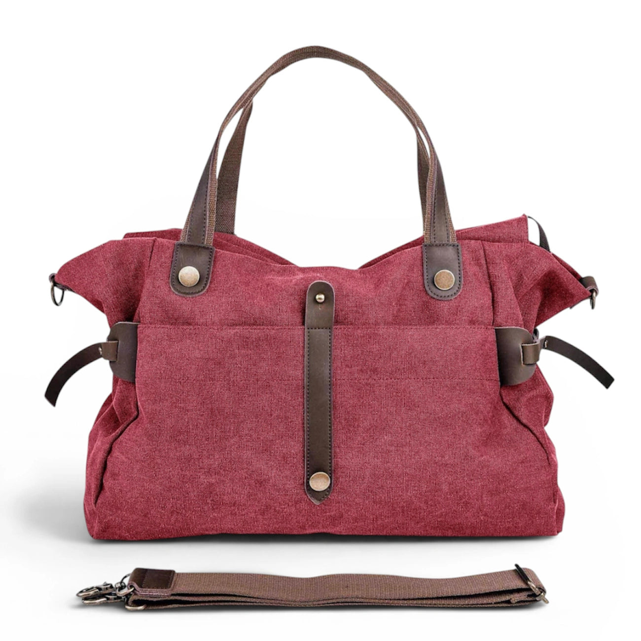 Sac de voyage et week-end cuir et toile FIDJI Bordeaux