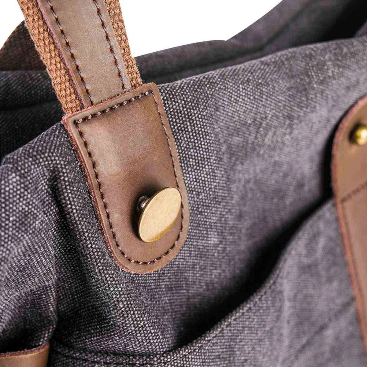 FIDJI leather and canvas travel and weekend bag, Taupe gray
