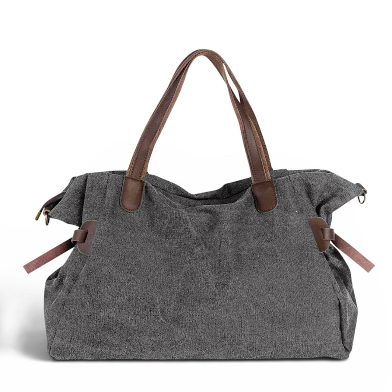 Sac de voyage et week-end cuir et toile FIDJI Noir