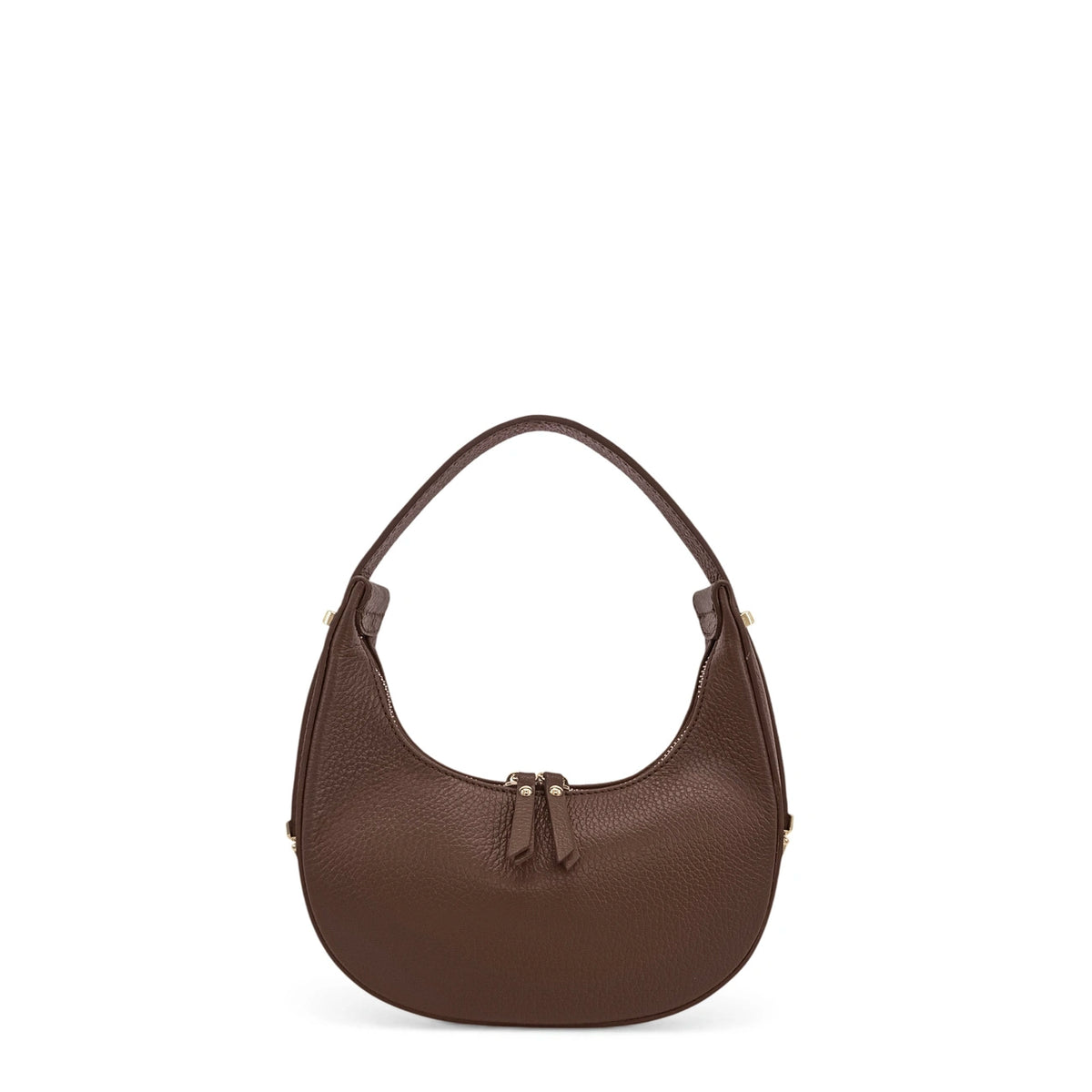 Borsa mezzaluna in pelle a grana SILOE Tortora