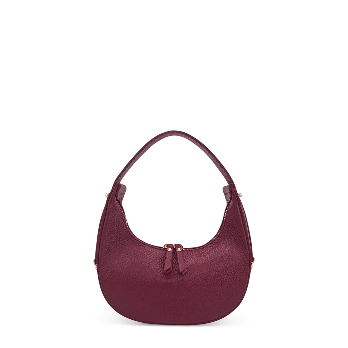 Borsa mezzaluna in pelle a grana SILOE Tortora