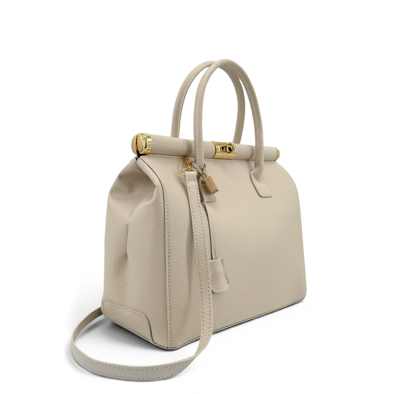 Sac à main en cuir grainé TROCADERO Beige crème