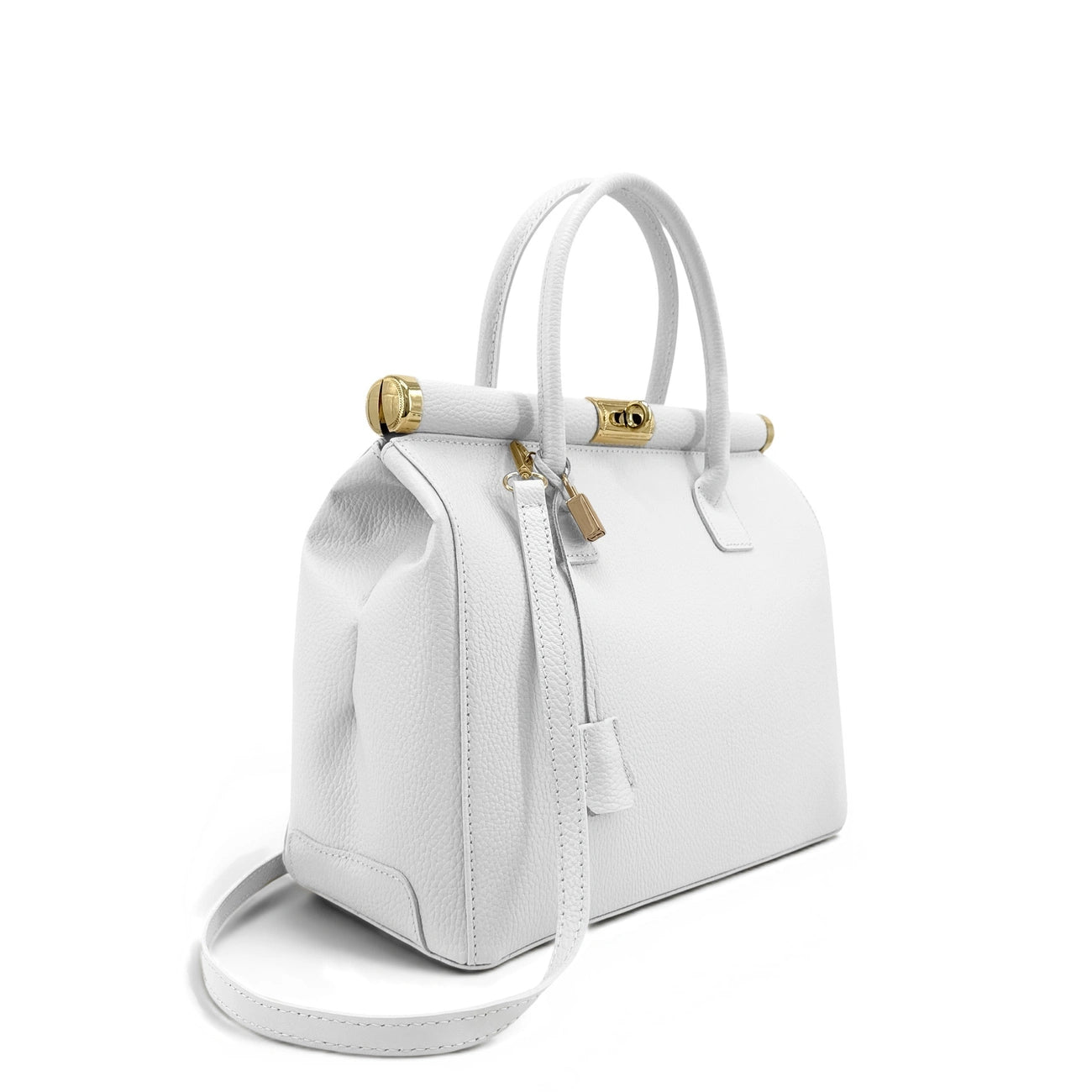 Sac à main en cuir grainé TROCADERO Blanc