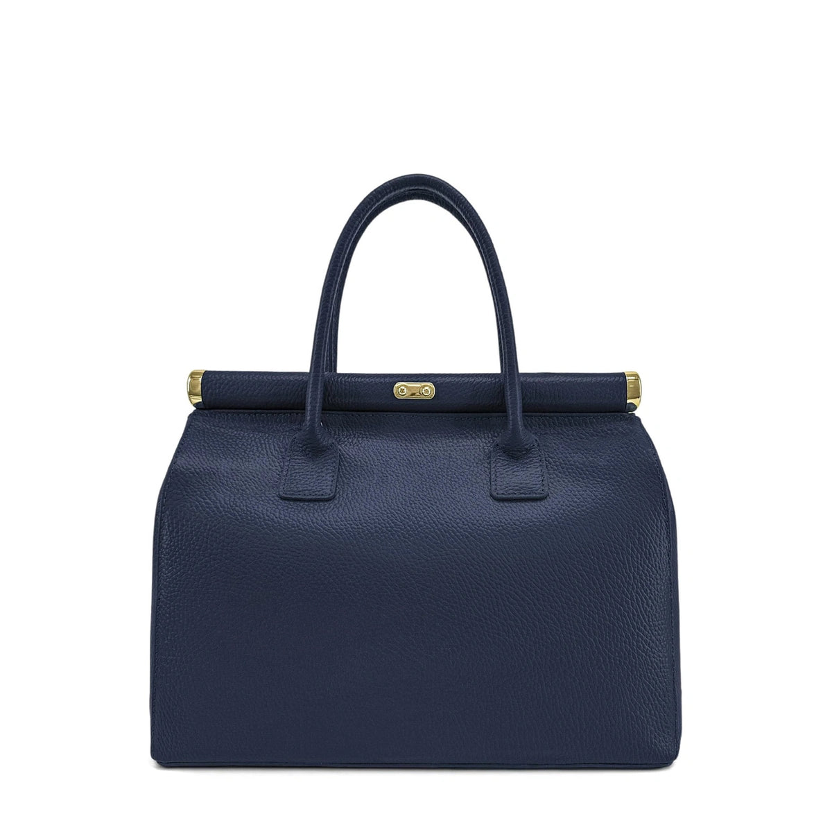 TROCADERO grained leather bowling bag, Navy blue