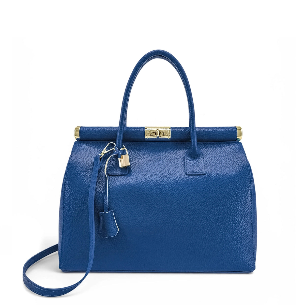 Bolso bowling de piel granulada TROCADERO Azul rey