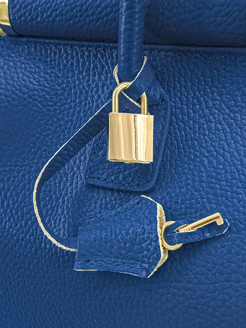 Bolso bowling de piel granulada TROCADERO Azul rey
