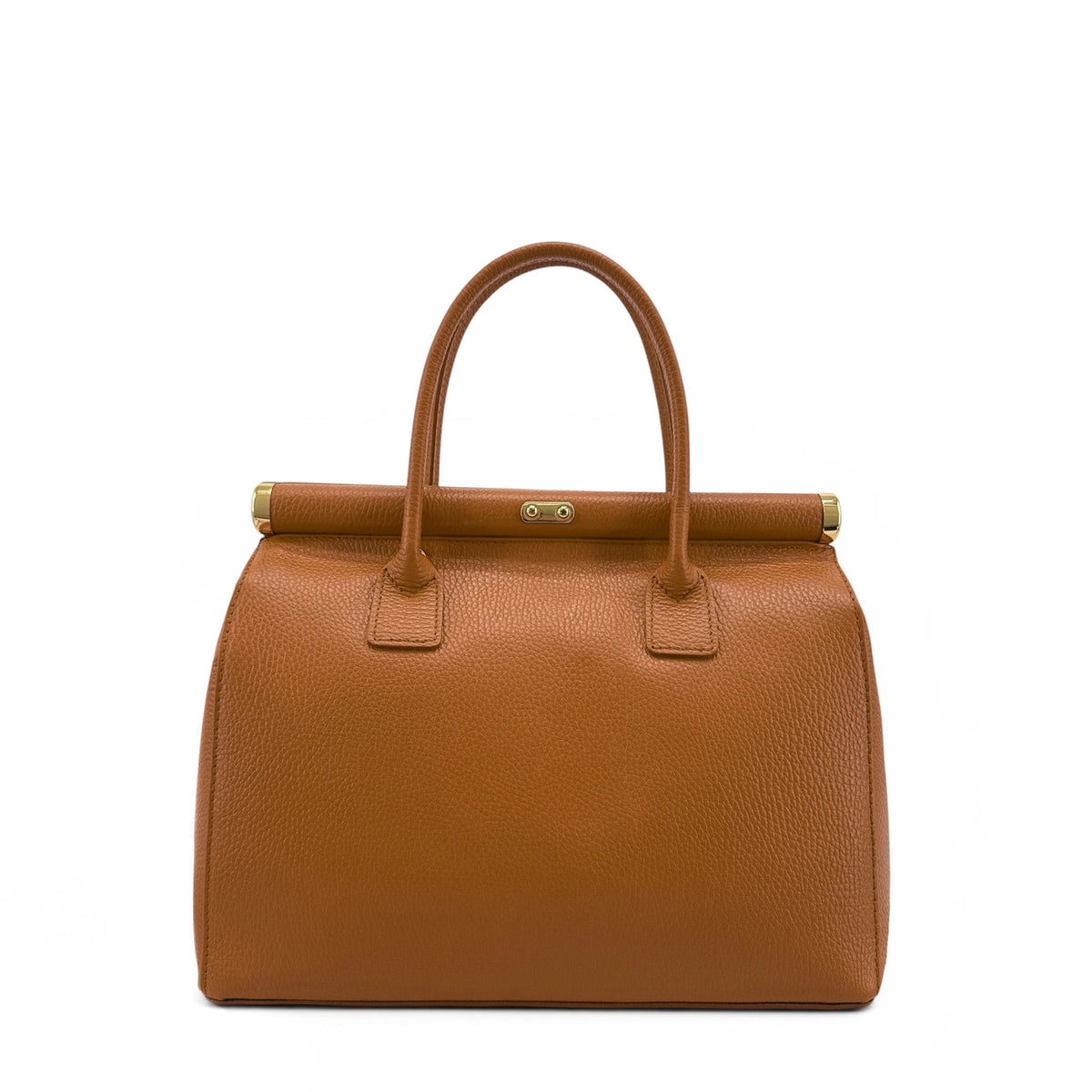 Borsa bowling in pelle martellata TROCADERO Marrone cognac