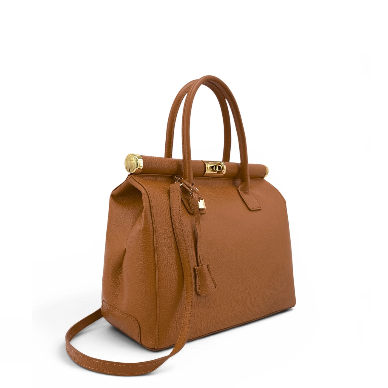 Sac à main en cuir grainé TROCADERO Marron cognac