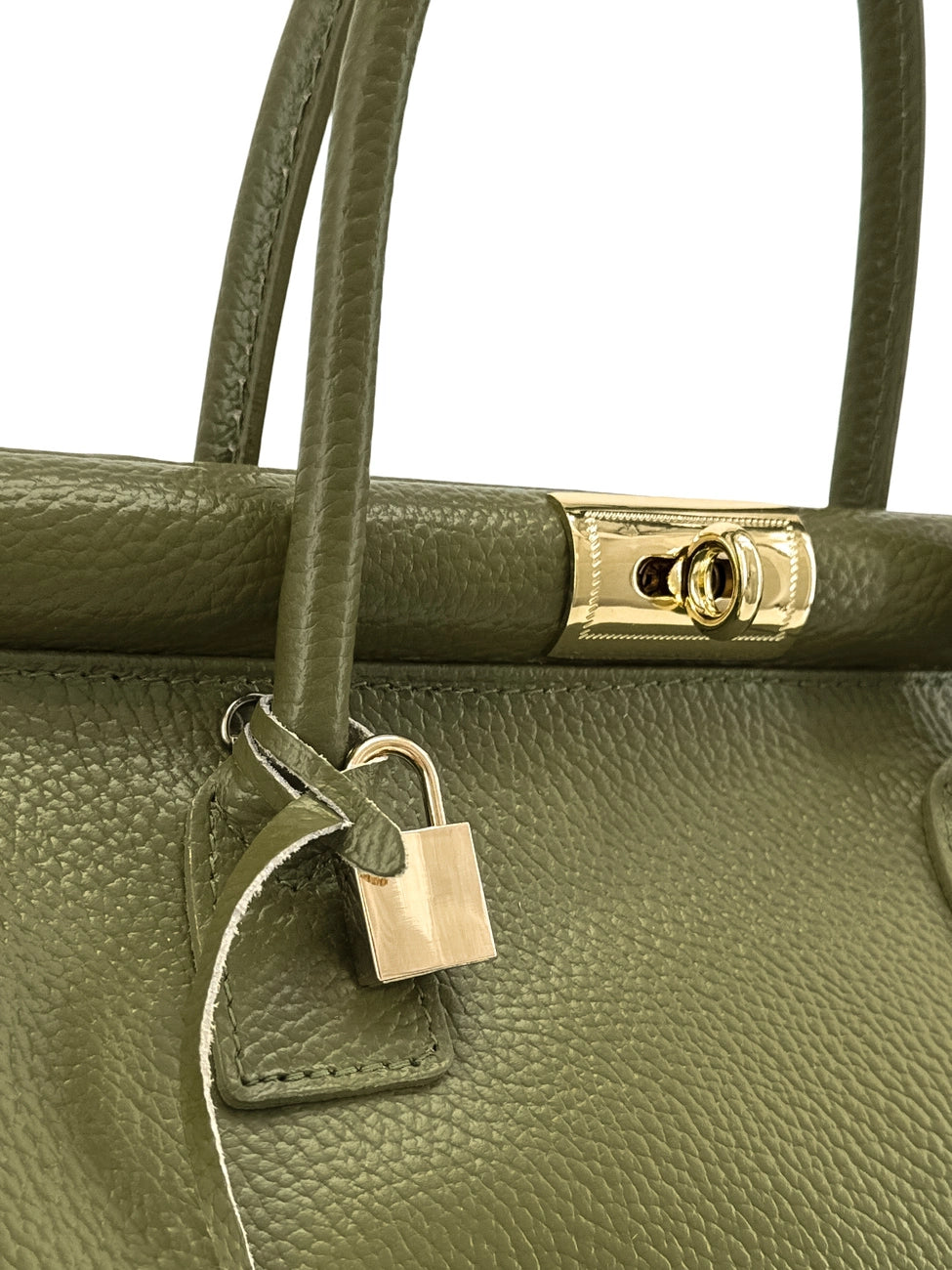Borsa bowling in pelle martellata TROCADERO Verde kaki