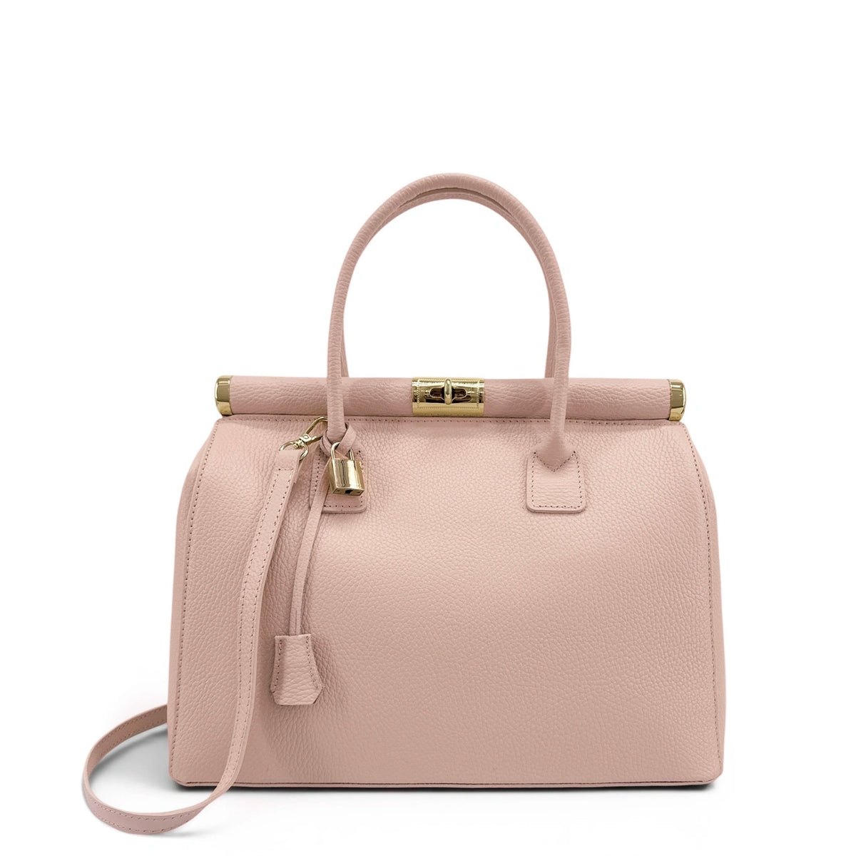 TROCADERO grained leather bowling bag, Nude pink