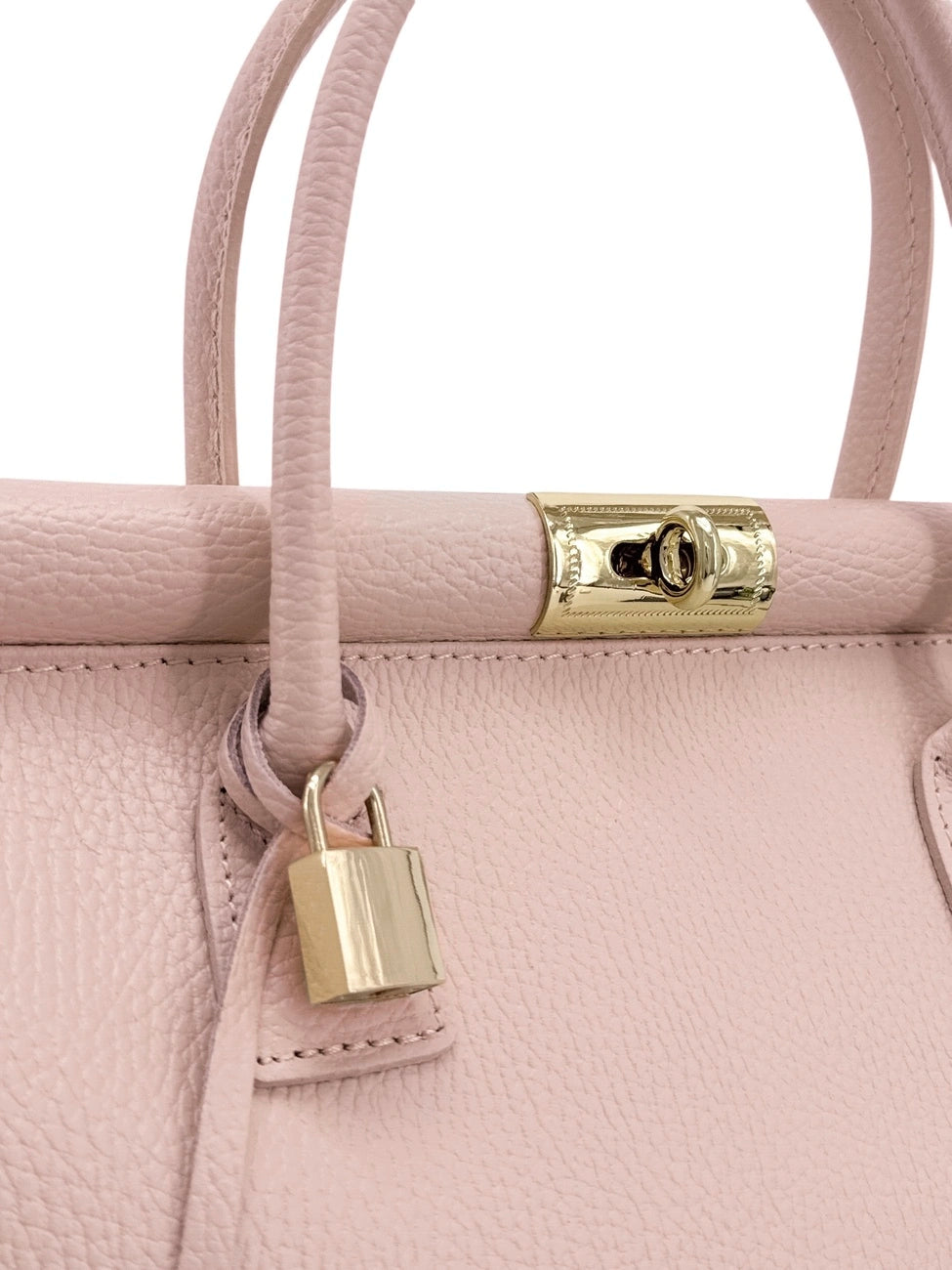 TROCADERO grained leather bowling bag, Nude pink