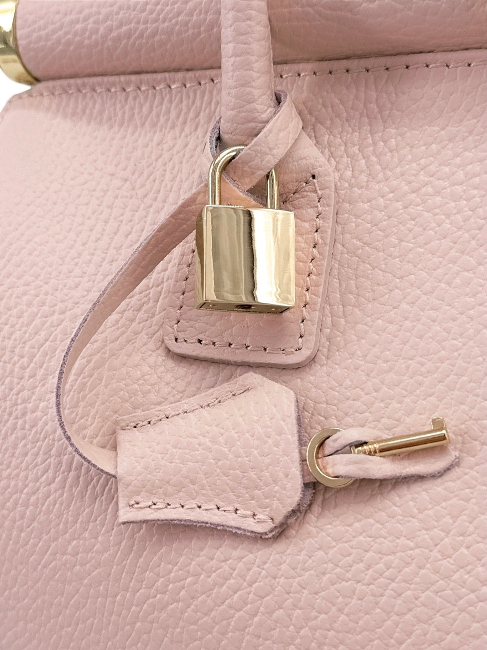 TROCADERO grained leather bowling bag, Nude pink
