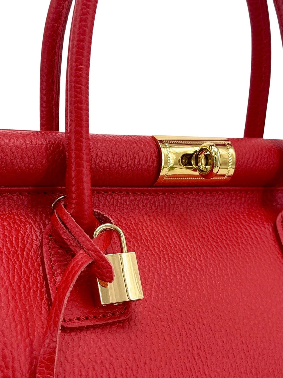 Borsa bowling in pelle martellata TROCADERO Rosso garanza