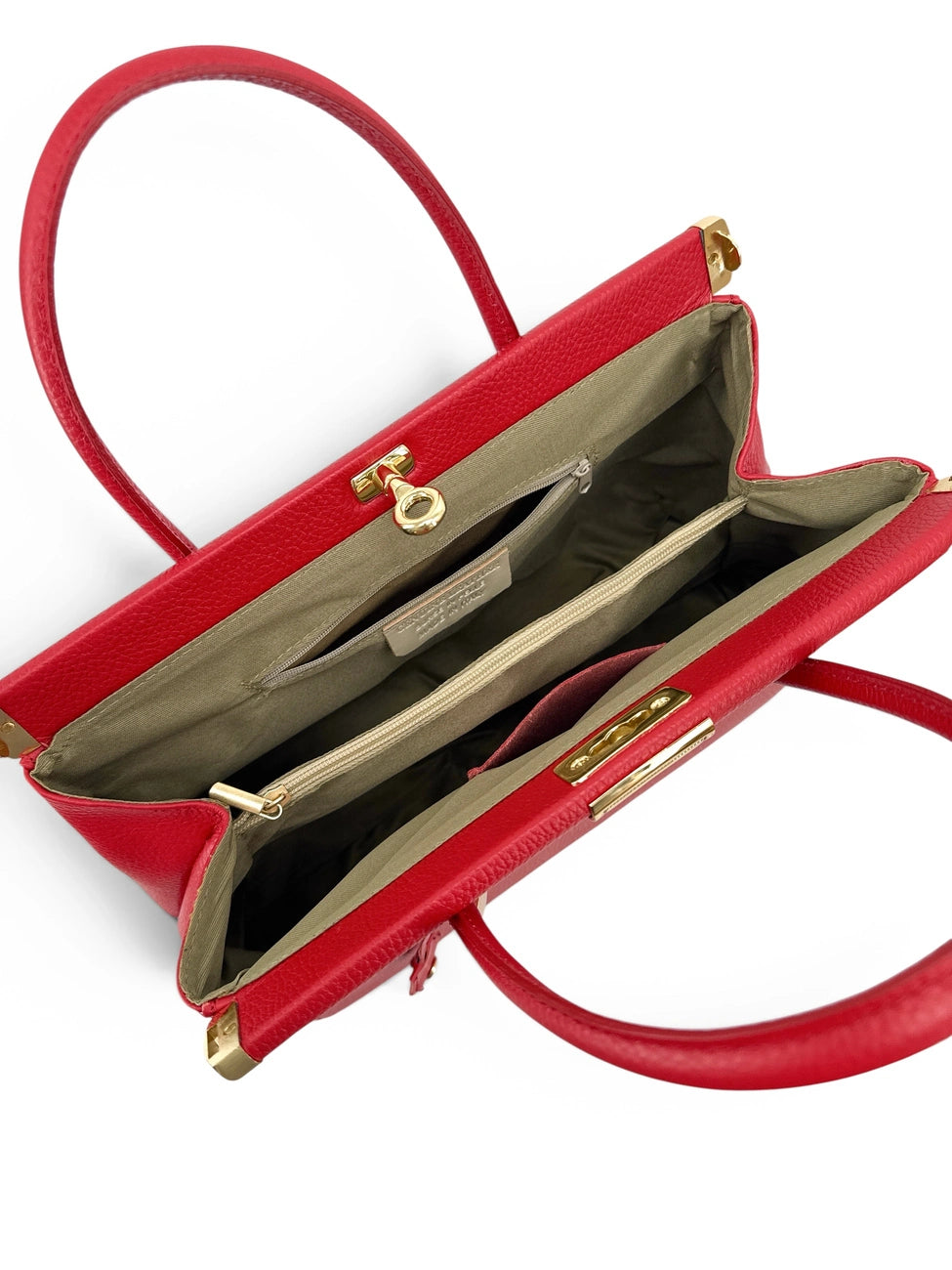 Borsa bowling in pelle martellata TROCADERO Rosso garanza