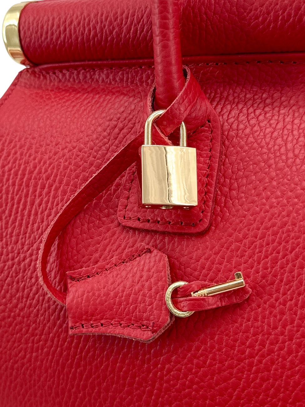 Borsa bowling in pelle martellata TROCADERO Rosso garanza