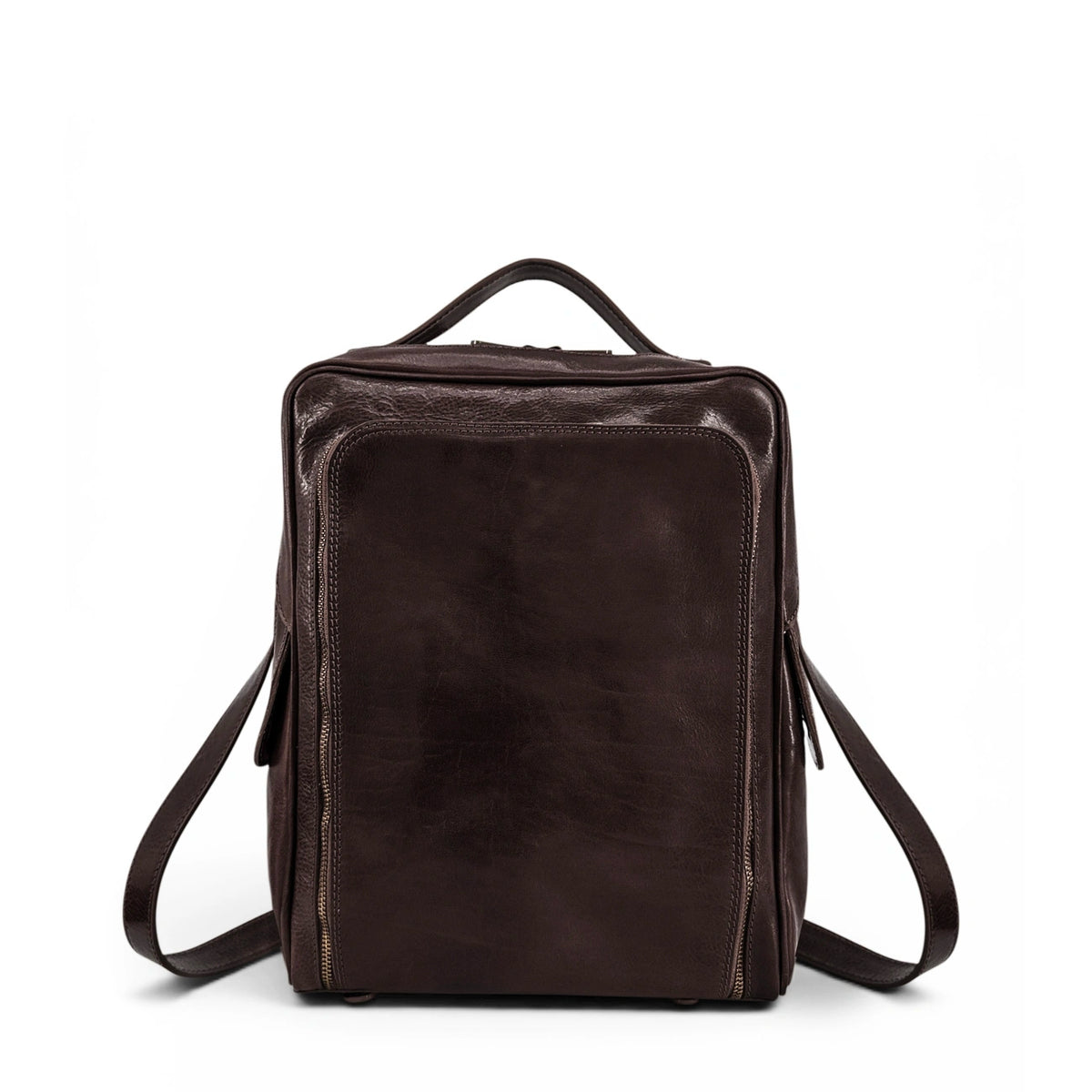Rucksack aus Glattleder OSLO Schokoladenbraun