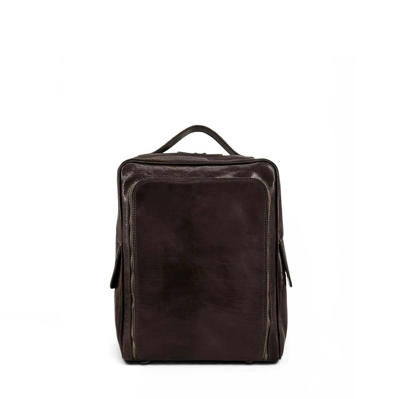 Sac à dos en cuir lisse OSLO Marron chocolat