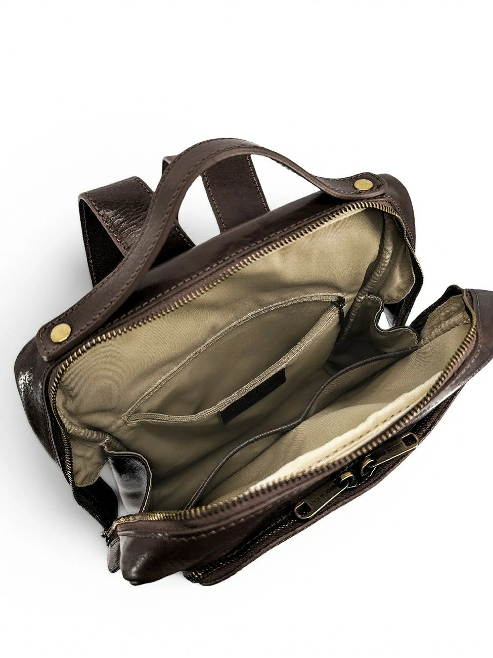 Rucksack aus Glattleder OSLO Schokoladenbraun