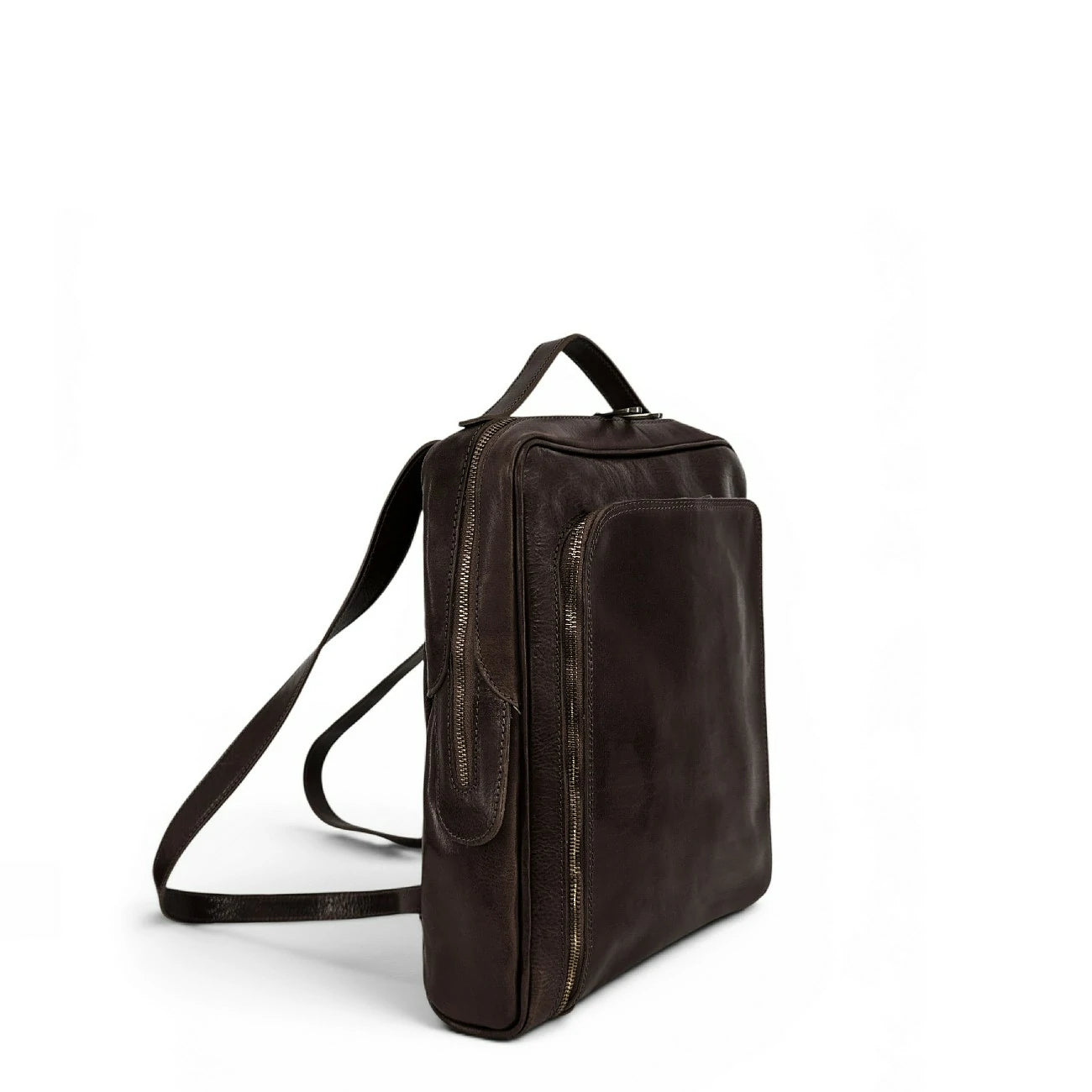 Sac à dos en cuir lisse OSLO Marron chocolat