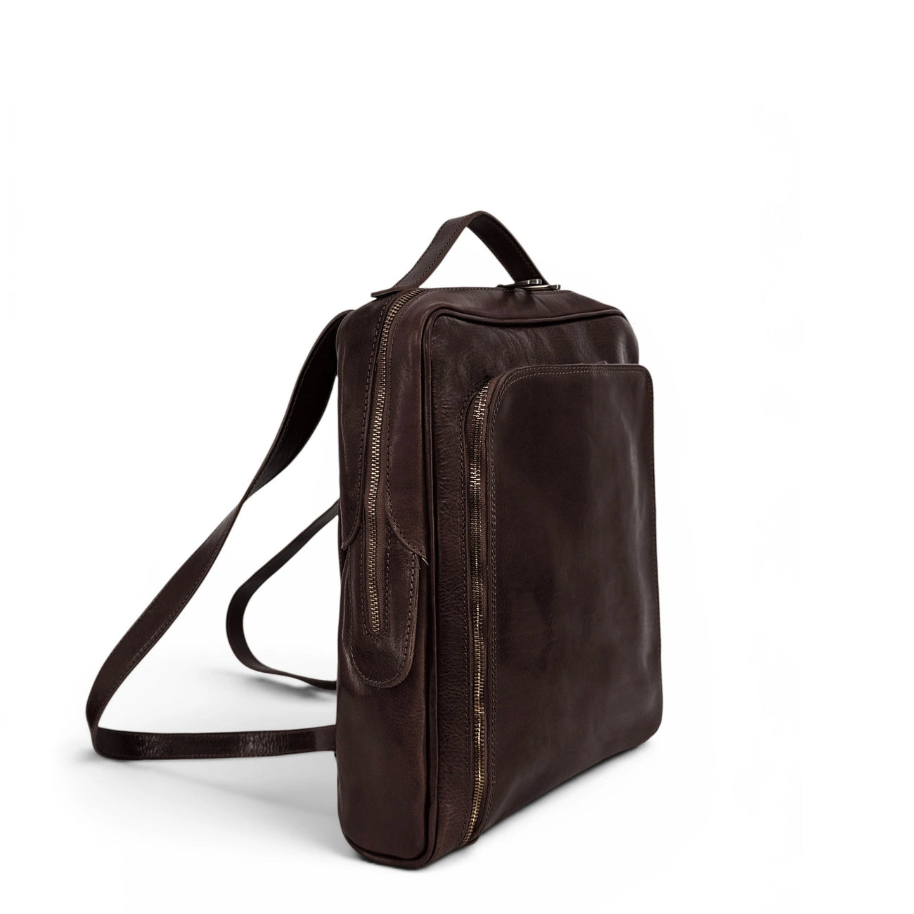 Zaino in pelle liscia OSLO Marrone cioccolato