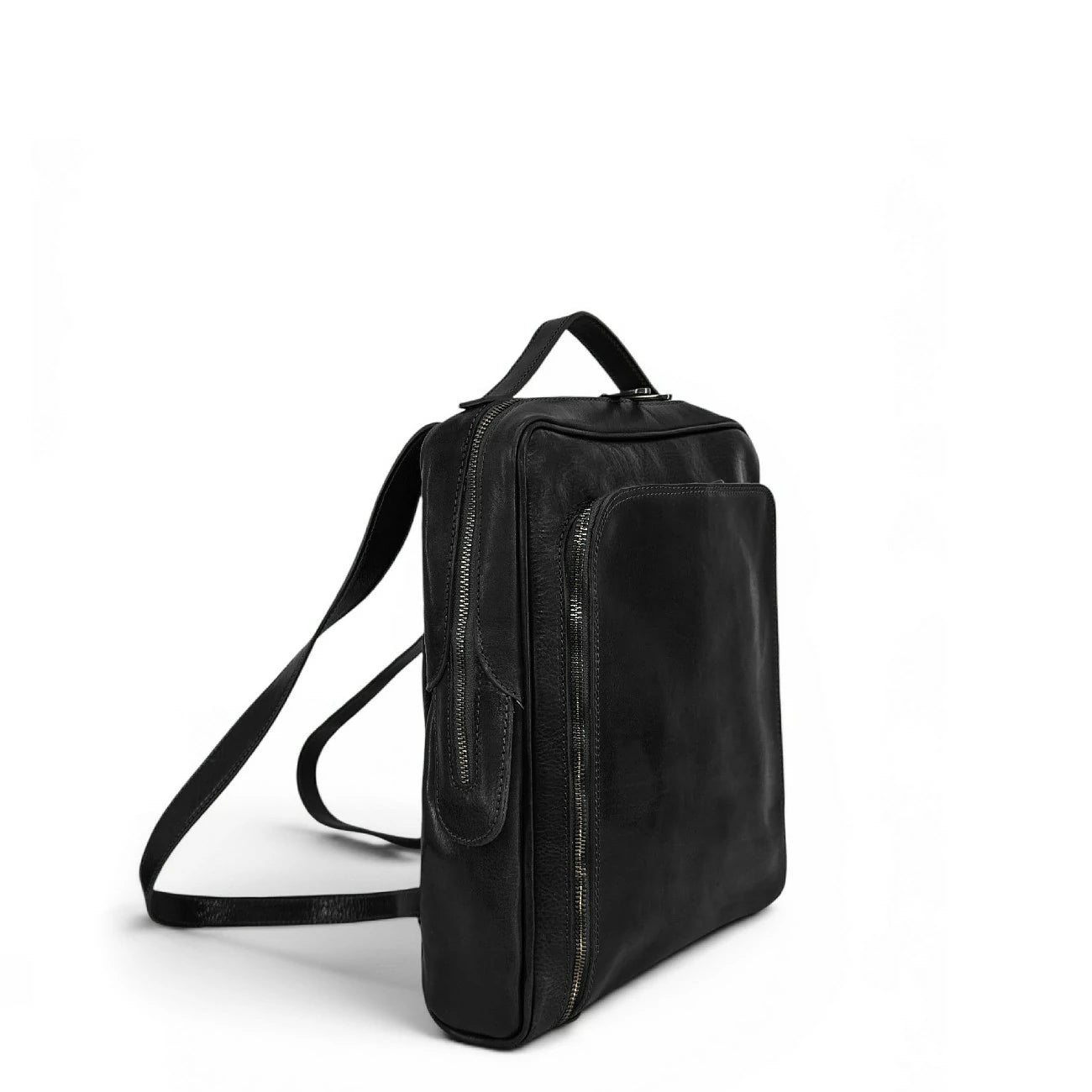 Sac à dos en cuir lisse OSLO Noir