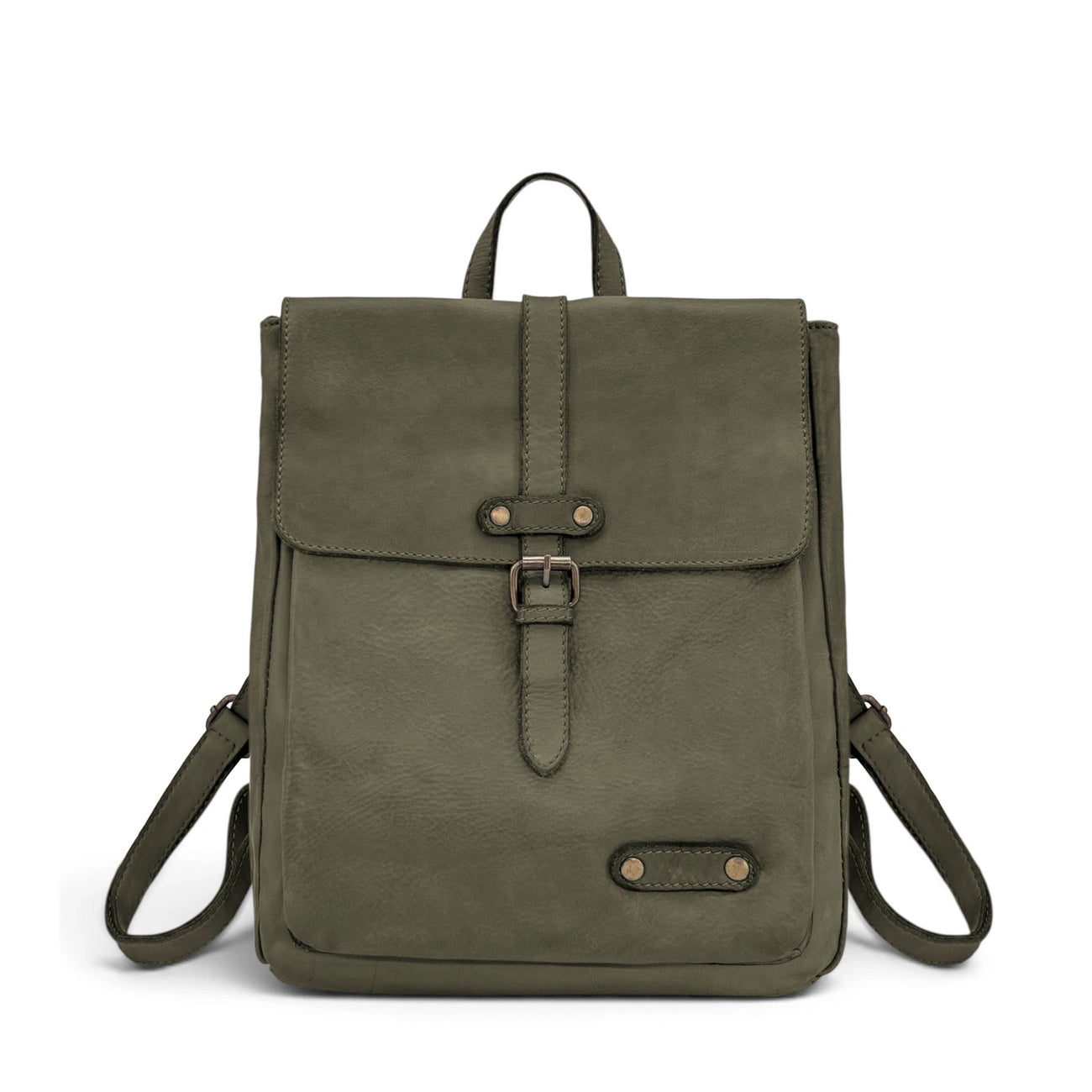 Grand sac à dos en cuir vintage SMITH (mr. & mrs.) Kaki