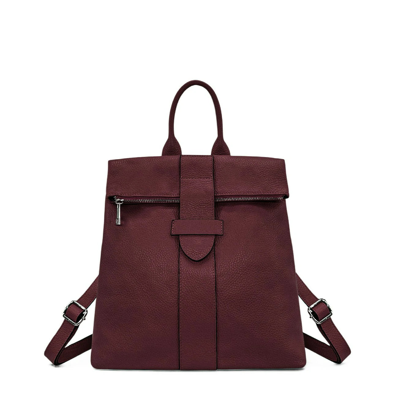 Sac à dos antivol en cuir grainé DORA Bordeaux