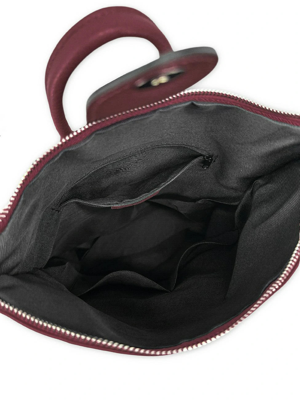 Diebstahlsicherer Rucksack aus genarbtem Leder DORA Bordeaux