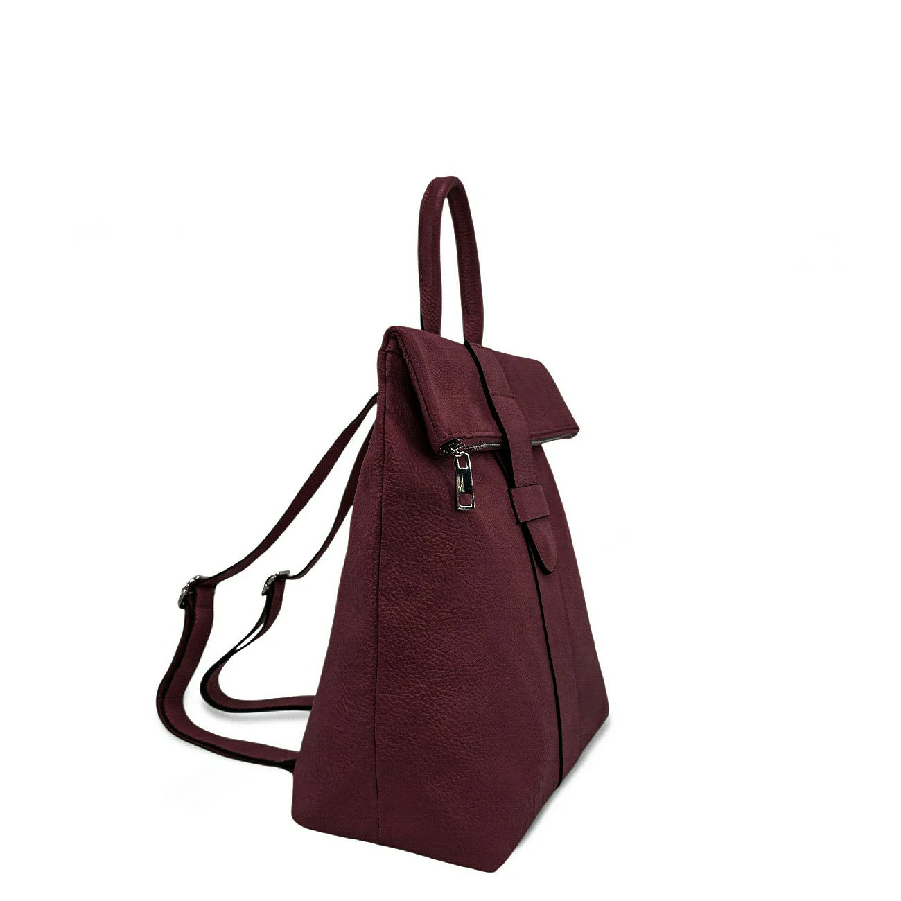 Sac à dos antivol en cuir grainé DORA Bordeaux