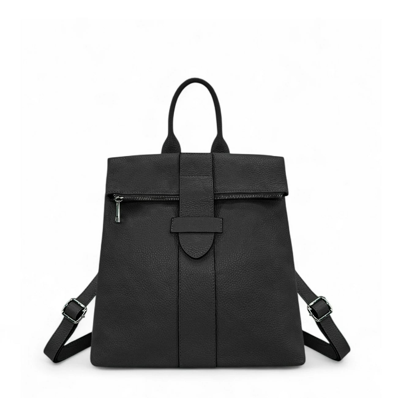 Sac à dos antivol en cuir grainé DORA Noir