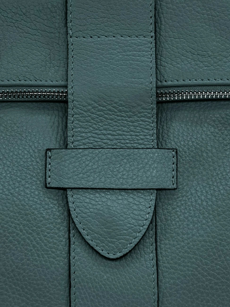 Diebstahlsicherer Rucksack aus genarbtem Leder DORA Petrol