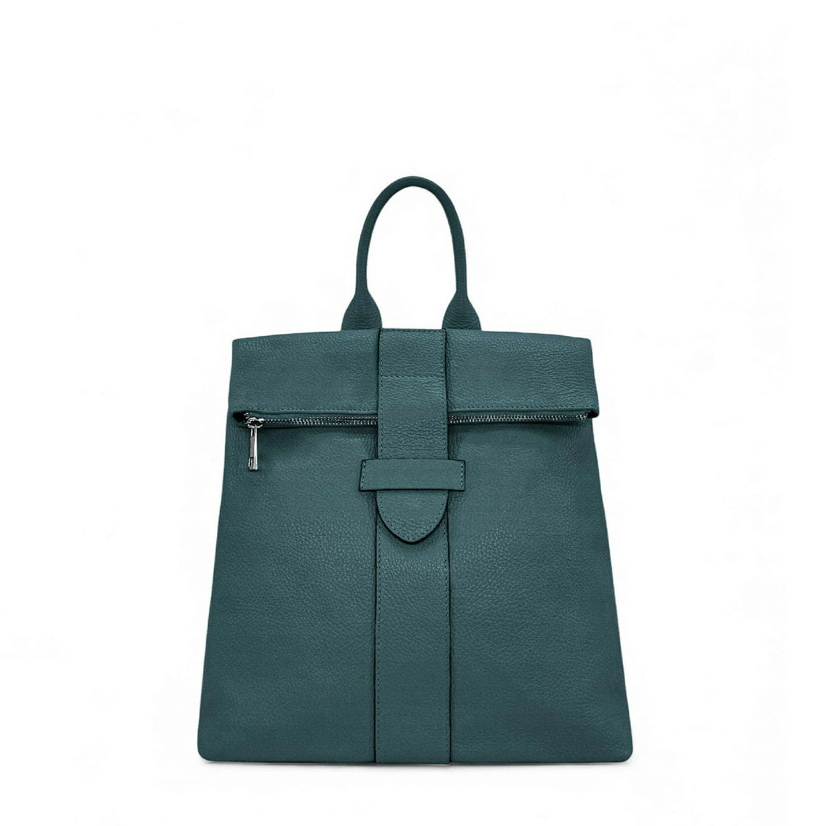 Diebstahlsicherer Rucksack aus genarbtem Leder DORA Petrol