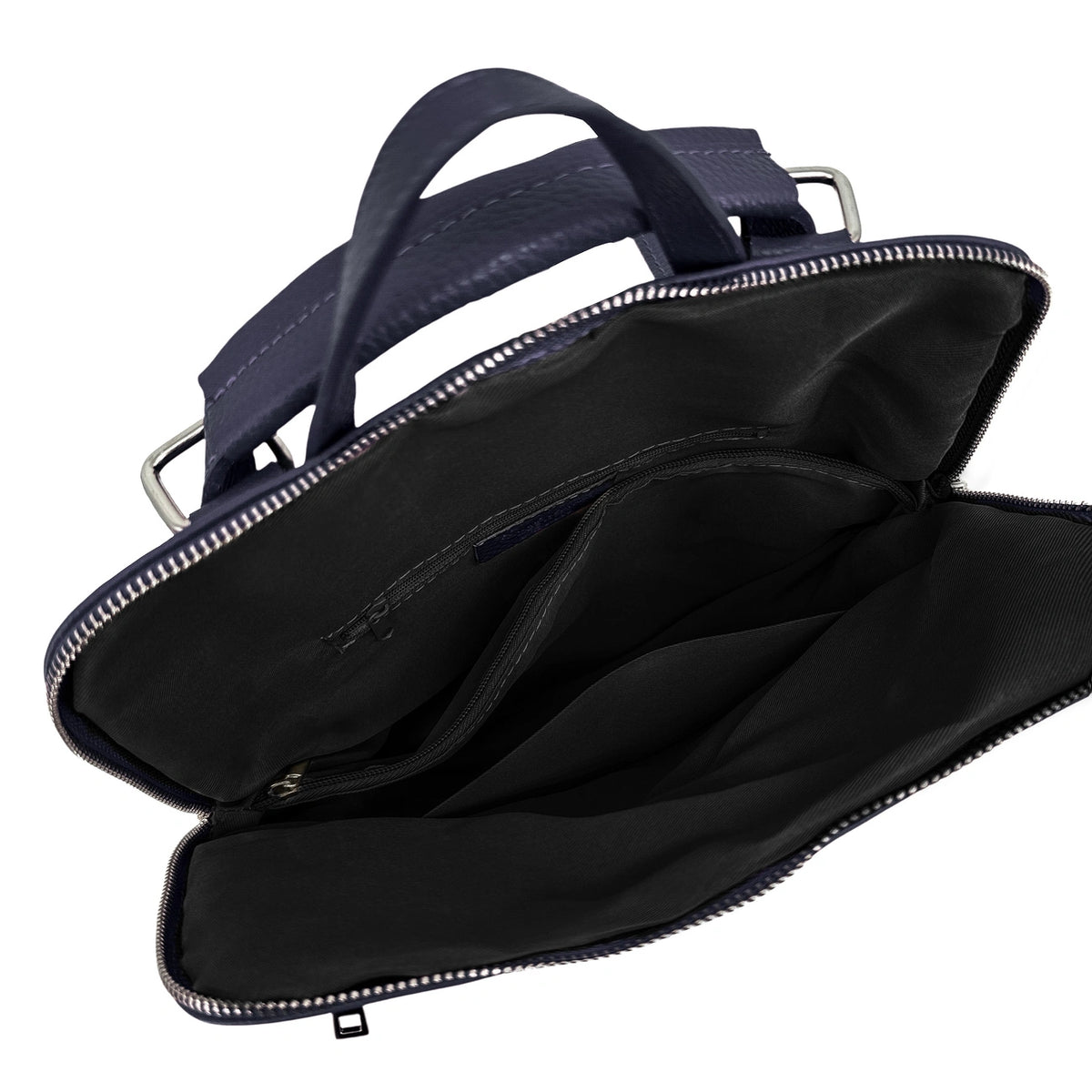 Rucksack aus genarbtem Leder CORFOU Marineblau