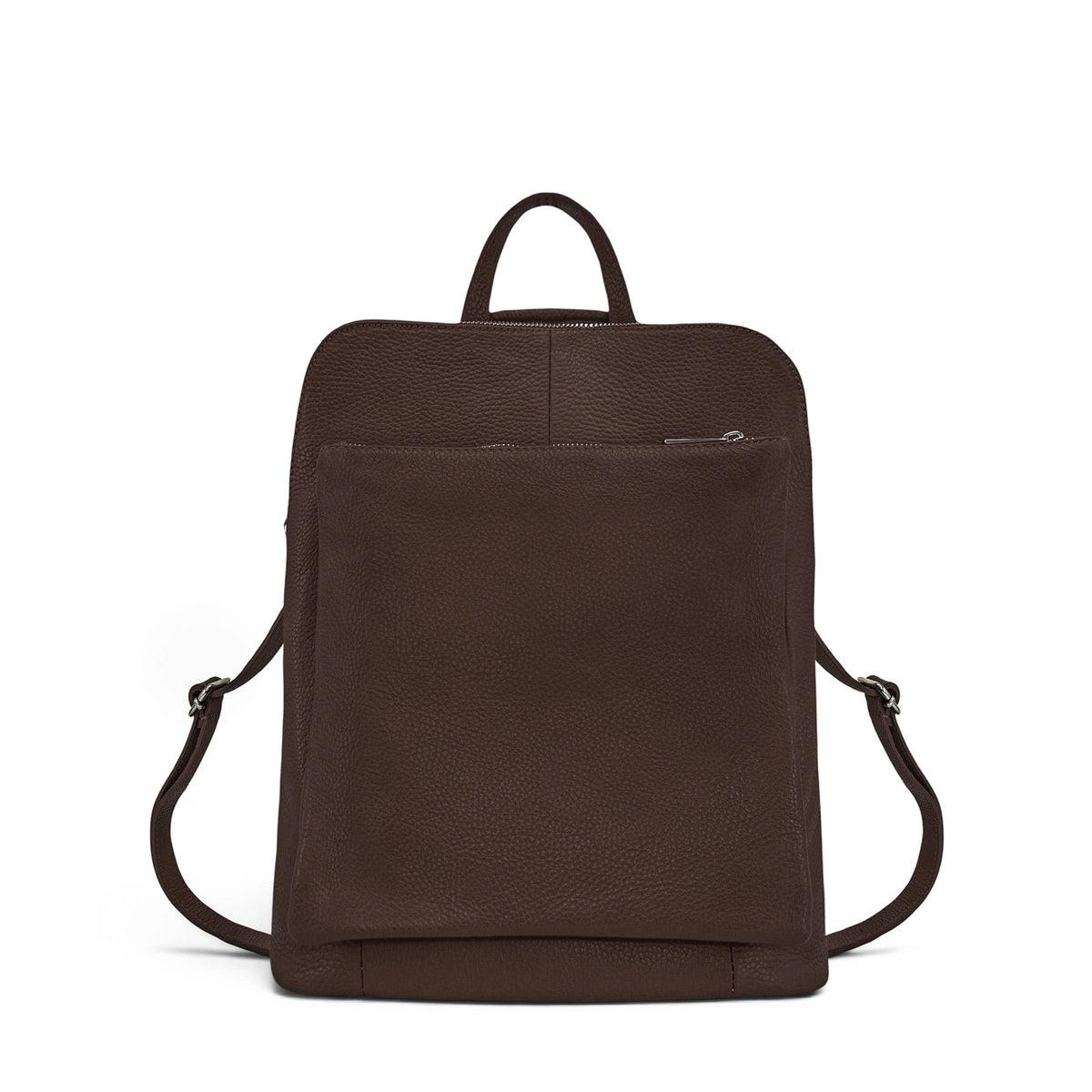 Grained leather backpack CORFOU Light gray