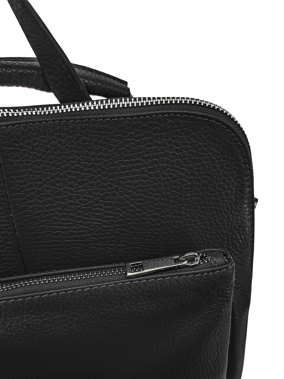CORFOU Grained Leather Backpack Black
