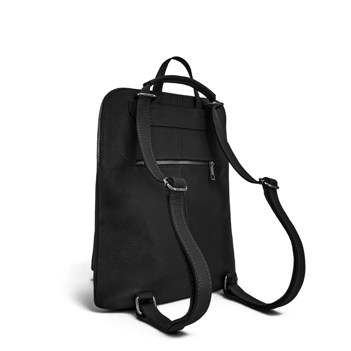 CORFOU Grained Leather Backpack Black