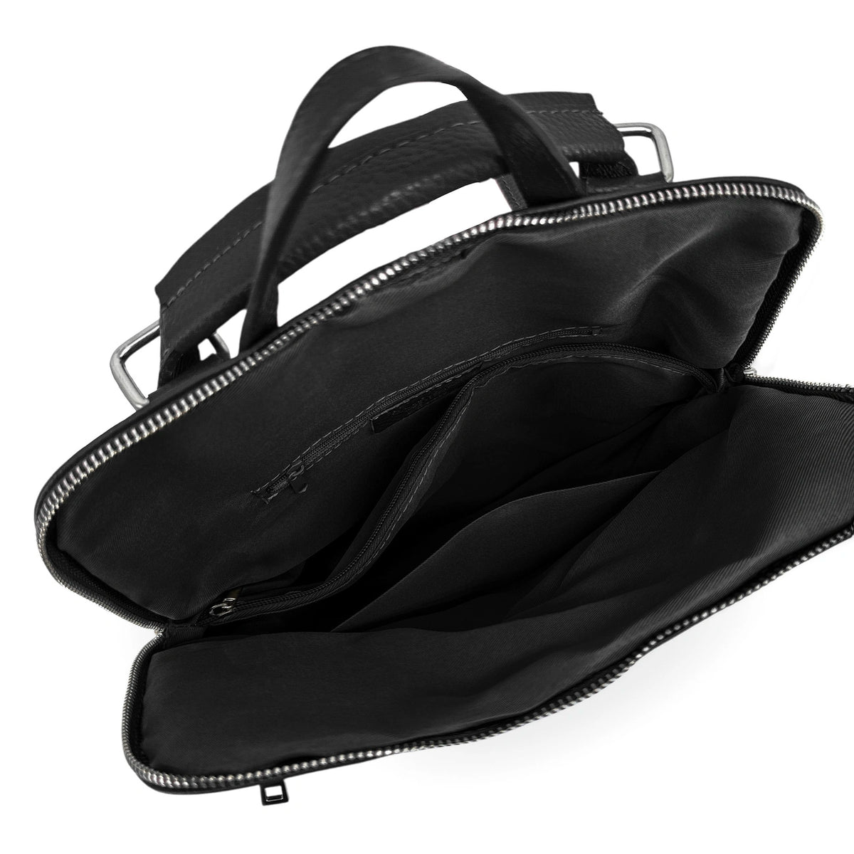 CORFOU Grained Leather Backpack Black